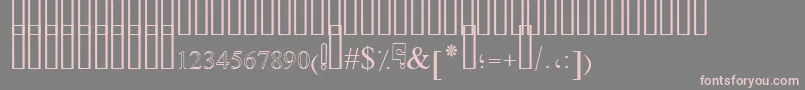 SimpleIndustOutline-Schriftart – Rosa Schriften auf grauem Hintergrund