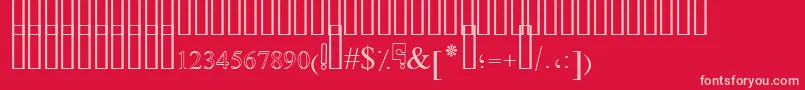 フォントSimpleIndustOutline – 赤い背景にピンクのフォント