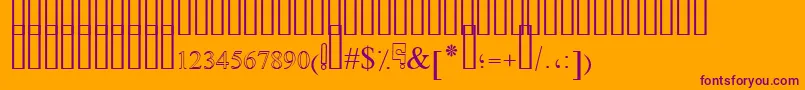 SimpleIndustOutline Font – Purple Fonts on Orange Background