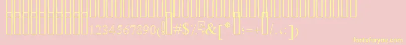 SimpleIndustOutline-Schriftart – Gelbe Schriften auf rosa Hintergrund
