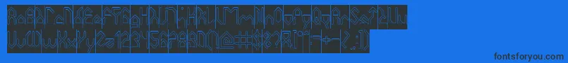 HouseBuilderHollowInverse Font – Black Fonts on Blue Background