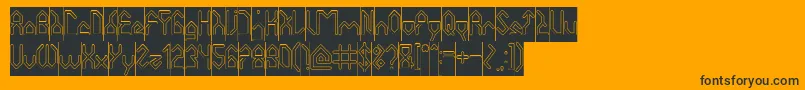 HouseBuilderHollowInverse Font – Black Fonts on Orange Background