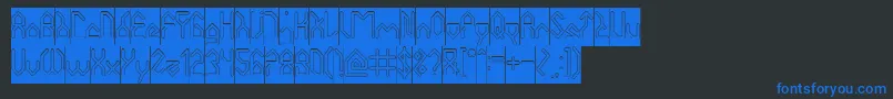 HouseBuilderHollowInverse Font – Blue Fonts on Black Background