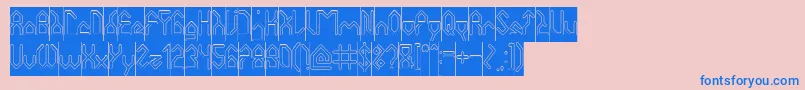 Czcionka HouseBuilderHollowInverse – niebieskie czcionki na różowym tle