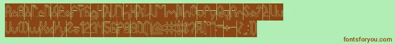 Czcionka HouseBuilderHollowInverse – brązowe czcionki na zielonym tle
