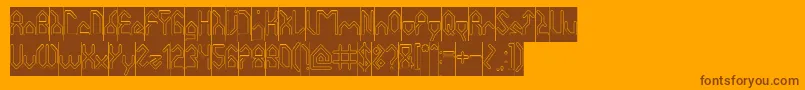 HouseBuilderHollowInverse Font – Brown Fonts on Orange Background