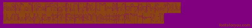 HouseBuilderHollowInverse-Schriftart – Braune Schriften auf violettem Hintergrund