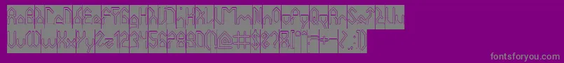 フォントHouseBuilderHollowInverse – 紫の背景に灰色の文字