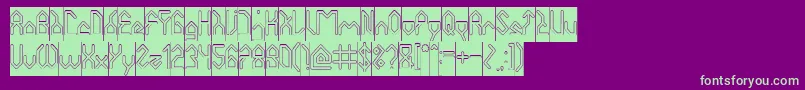 Шрифт HouseBuilderHollowInverse – зелёные шрифты на фиолетовом фоне