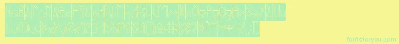 フォントHouseBuilderHollowInverse – 黄色い背景に緑の文字