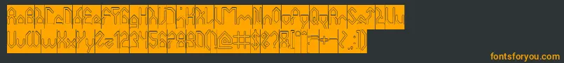 フォントHouseBuilderHollowInverse – 黒い背景にオレンジの文字
