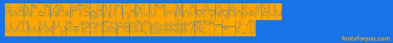 HouseBuilderHollowInverse Font – Orange Fonts on Blue Background