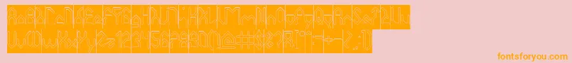 HouseBuilderHollowInverse Font – Orange Fonts on Pink Background