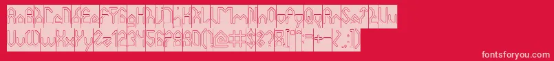 HouseBuilderHollowInverse Font – Pink Fonts on Red Background