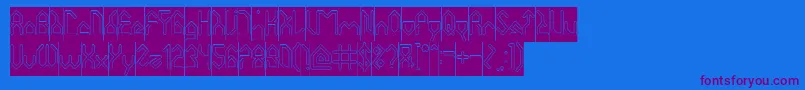 HouseBuilderHollowInverse Font – Purple Fonts on Blue Background