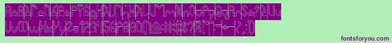 HouseBuilderHollowInverse Font – Purple Fonts on Green Background