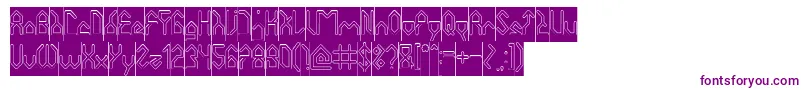 HouseBuilderHollowInverse-Schriftart – Violette Schriften auf weißem Hintergrund