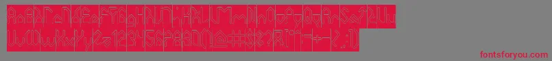 HouseBuilderHollowInverse Font – Red Fonts on Gray Background