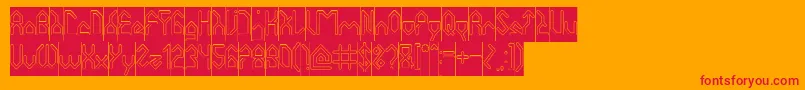 fuente HouseBuilderHollowInverse – Fuentes Rojas Sobre Fondo Naranja