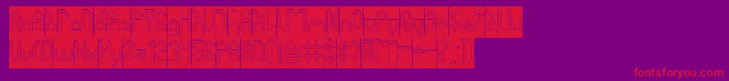 HouseBuilderHollowInverse Font – Red Fonts on Purple Background