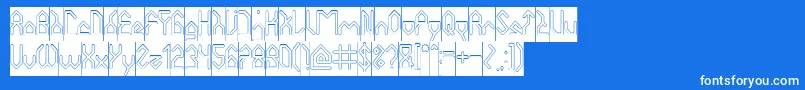 HouseBuilderHollowInverse Font – White Fonts on Blue Background