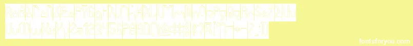 フォントHouseBuilderHollowInverse – 黄色い背景に白い文字