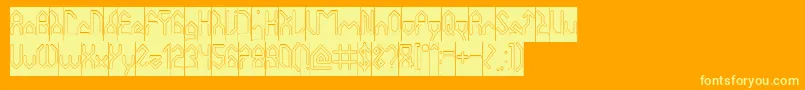 HouseBuilderHollowInverse Font – Yellow Fonts on Orange Background