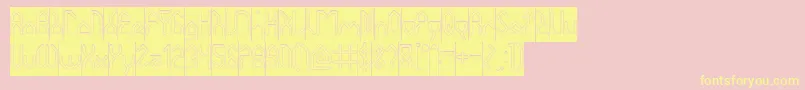 HouseBuilderHollowInverse Font – Yellow Fonts on Pink Background