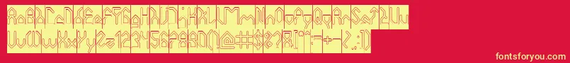 HouseBuilderHollowInverse Font – Yellow Fonts on Red Background