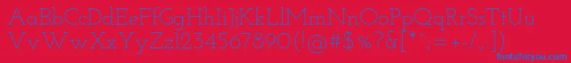 Josefinslab Light-fontti – siniset fontit punaisella taustalla