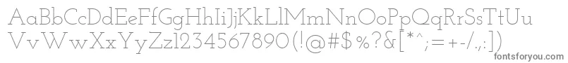 Josefinslab Light-fontti – harmaat kirjasimet valkoisella taustalla