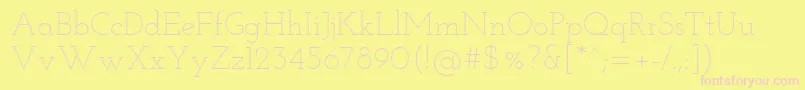 Josefinslab Light-fontti – vaaleanpunaiset fontit keltaisella taustalla