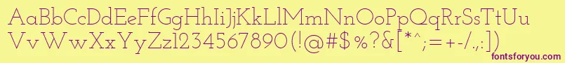 Josefinslab Light Font – Purple Fonts on Yellow Background