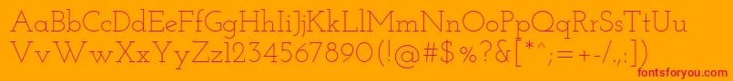 Josefinslab Light Font – Red Fonts on Orange Background