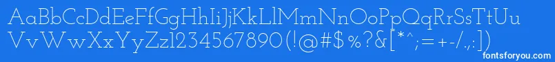 Josefinslab Light Font – White Fonts on Blue Background