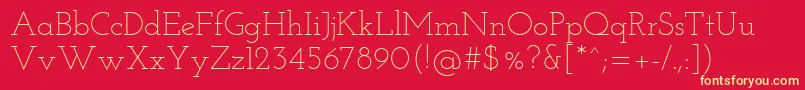 Josefinslab Light Font – Yellow Fonts on Red Background