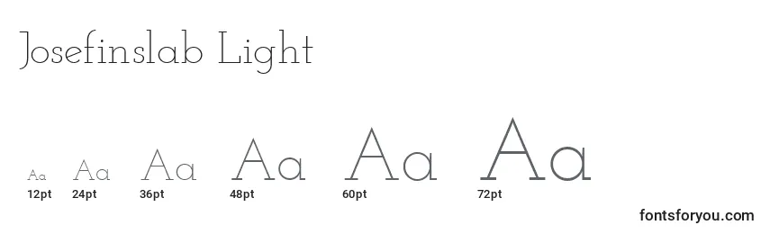 Размеры шрифта Josefinslab Light