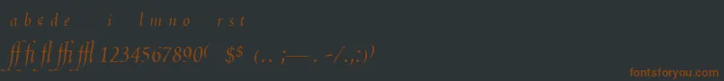 PoeticaChanceryExpert Font – Brown Fonts on Black Background
