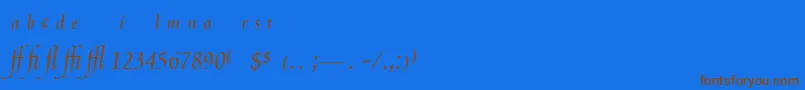 PoeticaChanceryExpert Font – Brown Fonts on Blue Background