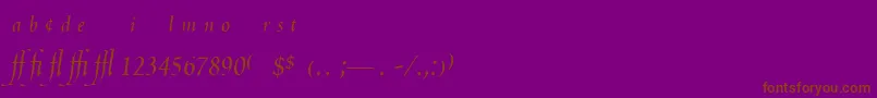 PoeticaChanceryExpert Font – Brown Fonts on Purple Background