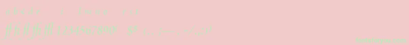 PoeticaChanceryExpert Font – Green Fonts on Pink Background