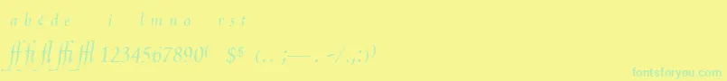 PoeticaChanceryExpert Font – Green Fonts on Yellow Background