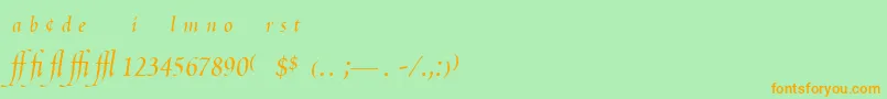 PoeticaChanceryExpert Font – Orange Fonts on Green Background