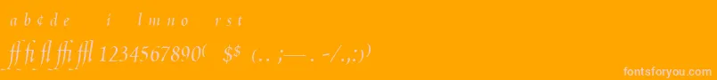 PoeticaChanceryExpert Font – Pink Fonts on Orange Background