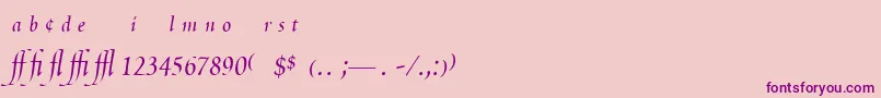 PoeticaChanceryExpert Font – Purple Fonts on Pink Background