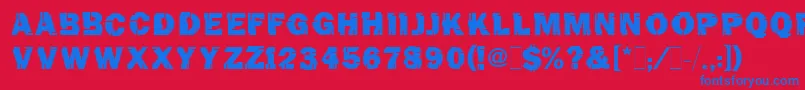 TinchoMugnolo Font – Blue Fonts on Red Background