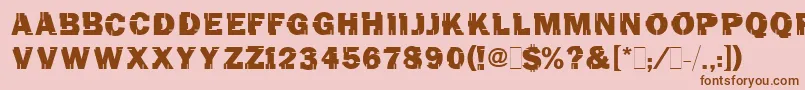 TinchoMugnolo-Schriftart – Braune Schriften auf rosa Hintergrund