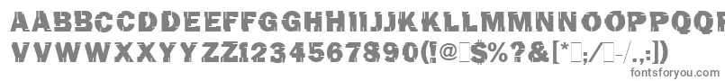 フォントTinchoMugnolo – 白い背景に灰色の文字