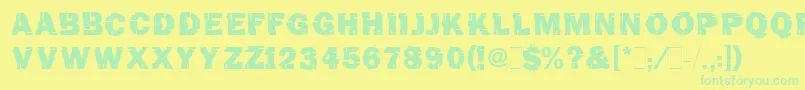 Police TinchoMugnolo – polices vertes sur fond jaune