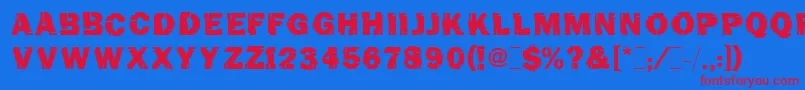 フォントTinchoMugnolo – 赤い文字の青い背景